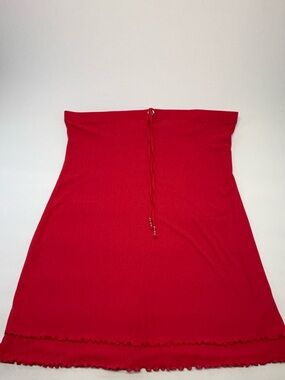 🔥 VINTAGE Y2K RAPZ Red Lettuce Hem Ruffle Skirt - Made in Canada - XL